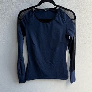 Michi Bolt running top Blue Black long sleeve Medium